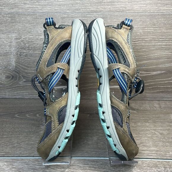 Merrell Cambrian Oyster Pull Women’s Sz 7 Leather Mesh Outdoor Vibram Sandals - Picture 9 of 12